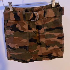 This is an H&M skirt, in the color brown (military style) size 2